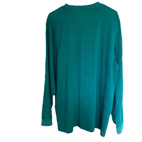 LL Bean Men L Tall Unshrinkable Tee Green Traditional 100% Cotton Casual Crew - Picture 3 of 7
